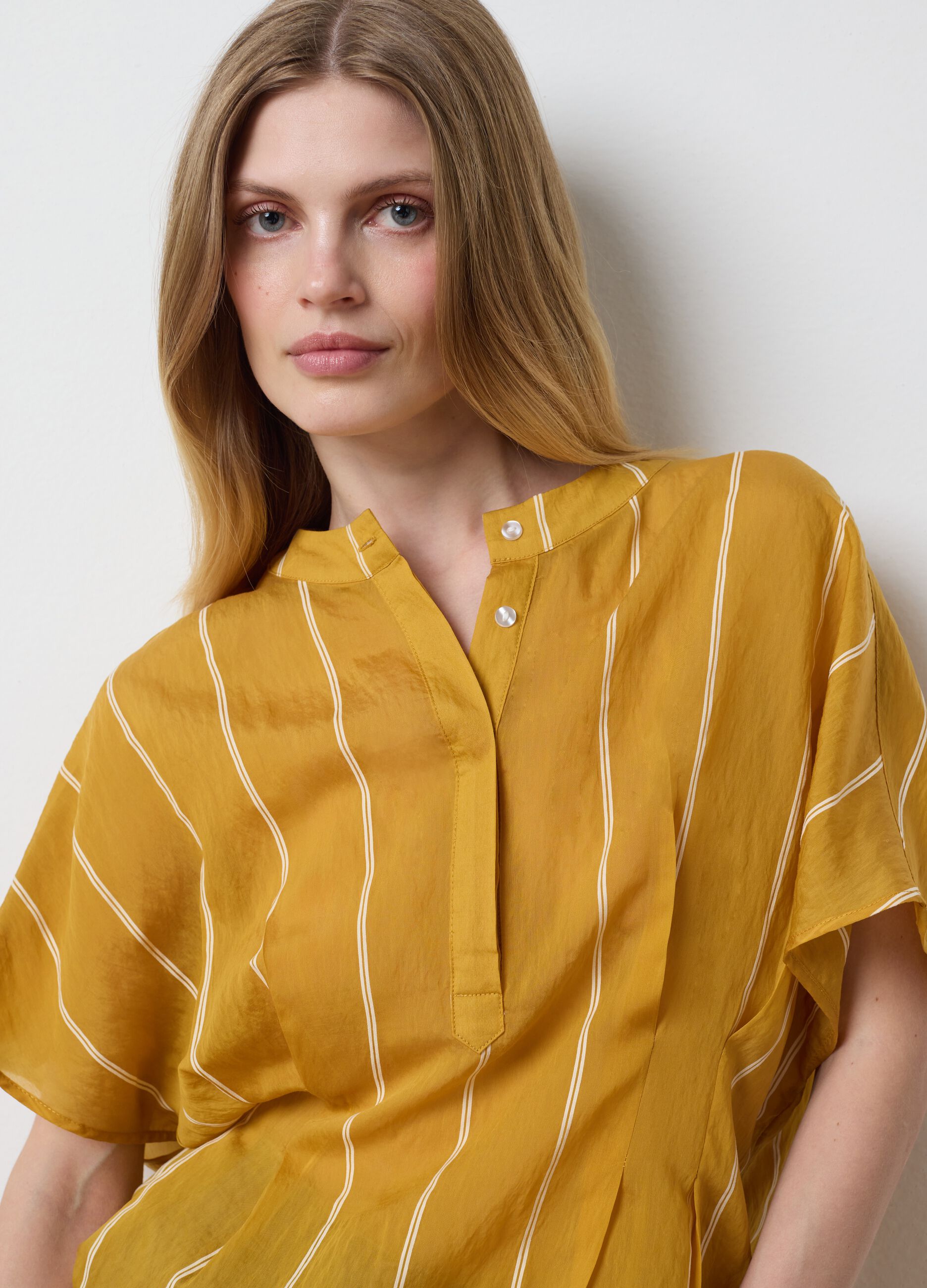 Striped blouse with kimono sleeves