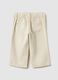 Beige pure cotton regular fit trousers for girls_1