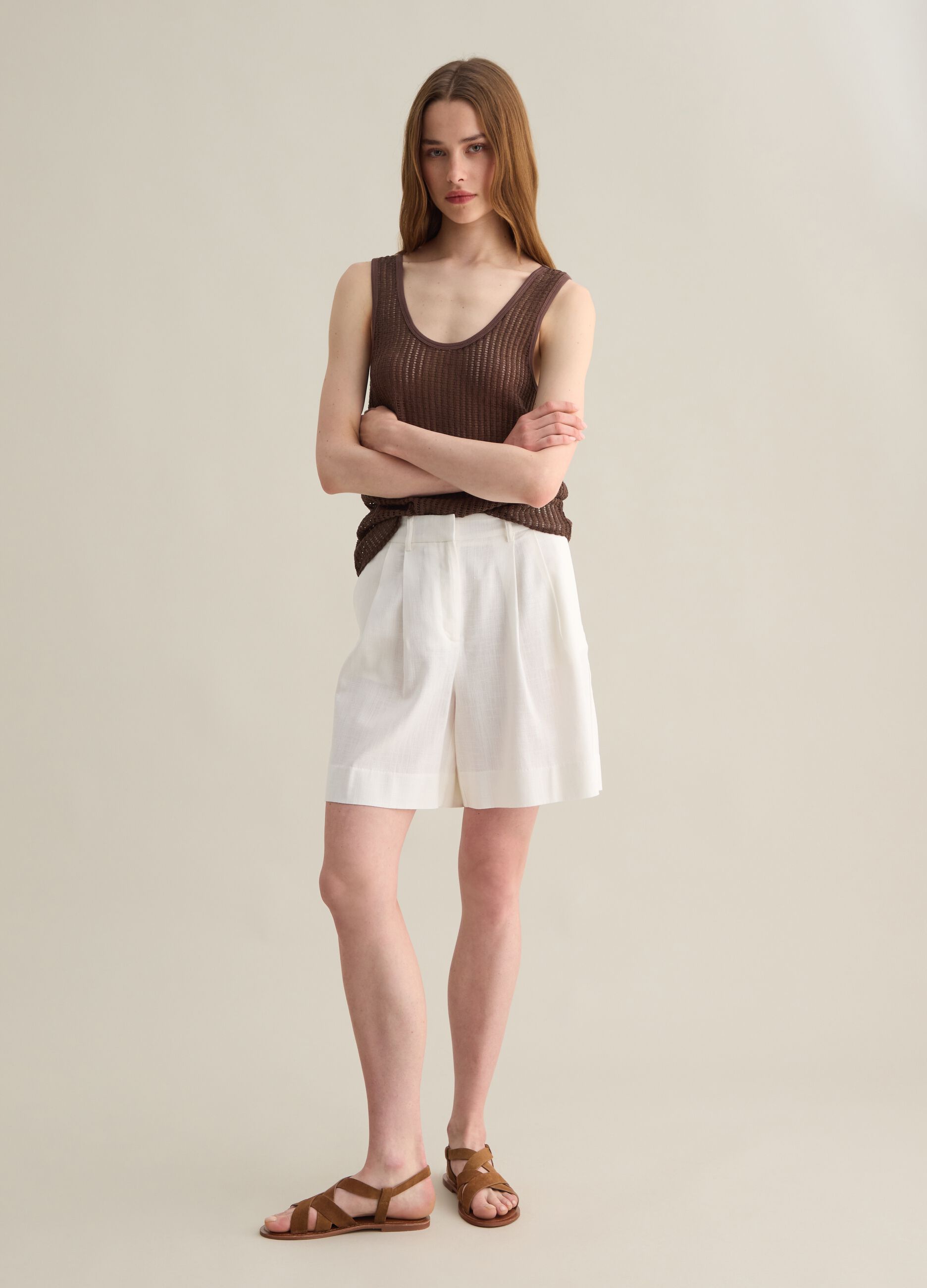Brown Mesh Vest Lead