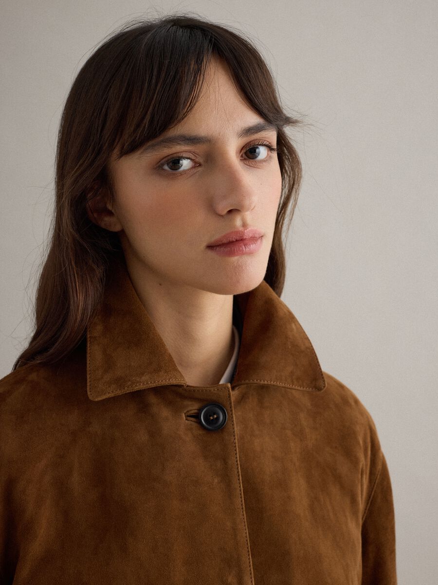 Blazer in vera pelle marrone regular fit_4