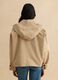 Short beige cotton blend trench coat, regular fit with hood_3