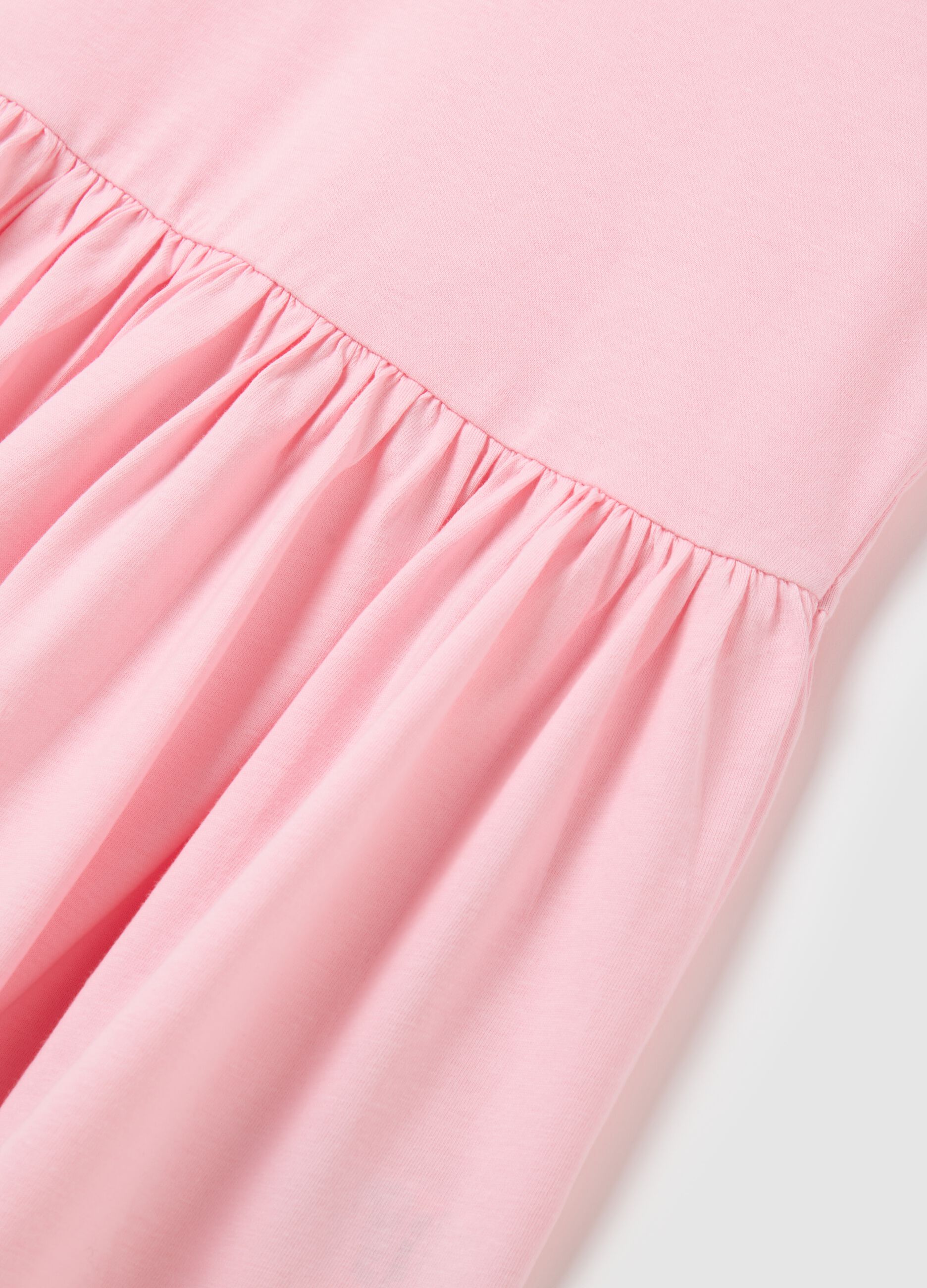 Abito da bambina in puro cotone rosa regular fit senza maniche