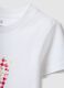 White regular fit pure cotton t-shirt with print for girls_3
