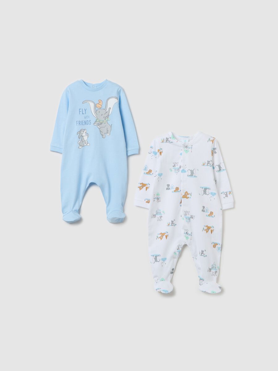 Two-pack Dumbo and Thumper onesies in cotton with feet_0