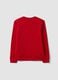 Red boys&rsquo; sweatshirt in pure organic cotton with crew neck and print_4