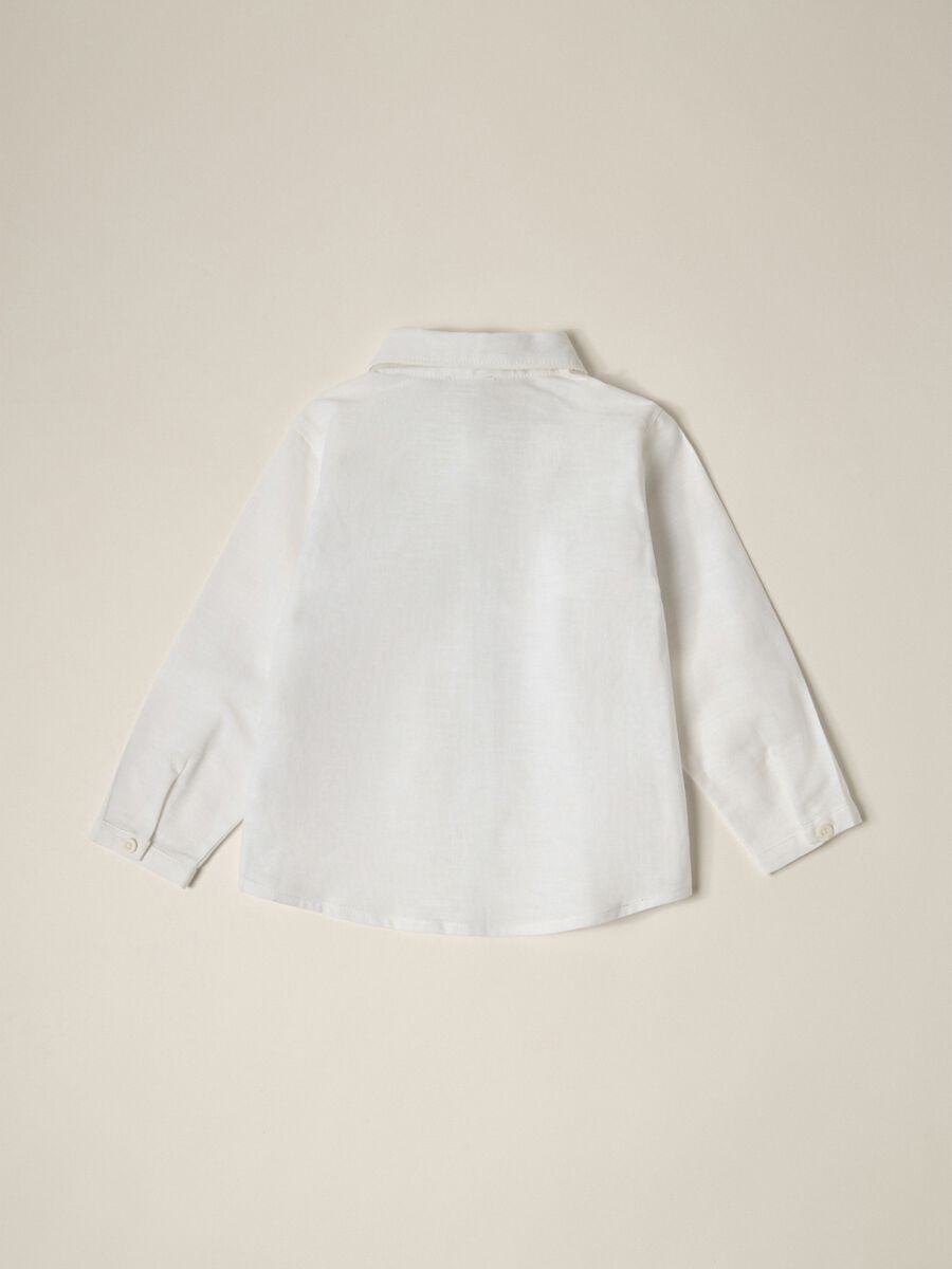 IANA newborn boy shirt in linen blend_1