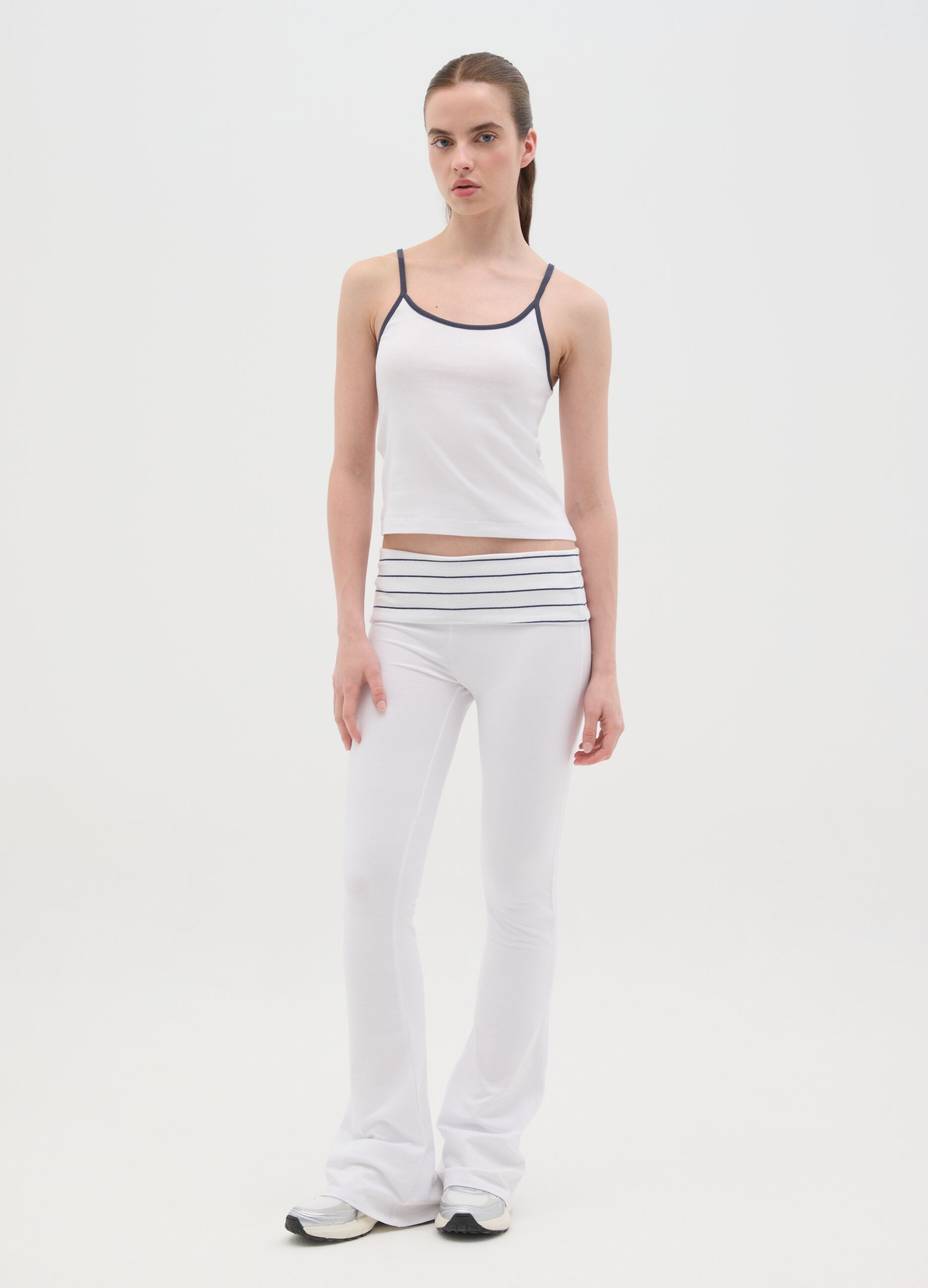 Women's white pure cotton vest regular fit