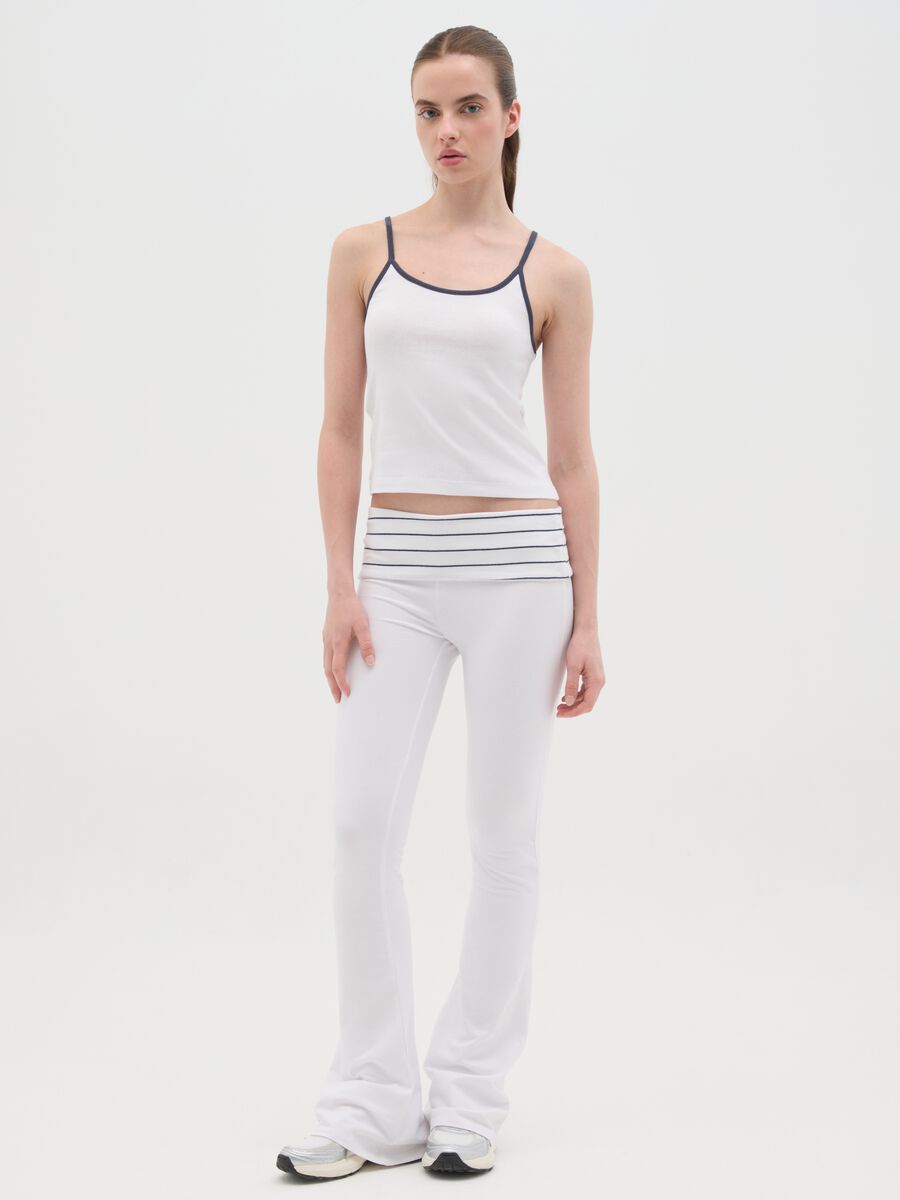Women's white pure cotton vest regular fit_1