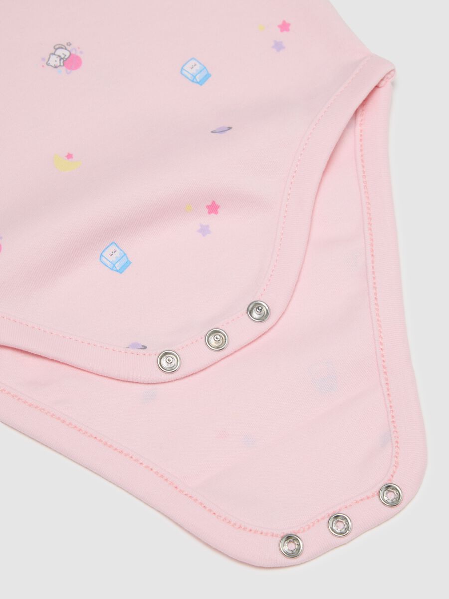 Multicoloured pure cotton baby girl bodysuit set_3