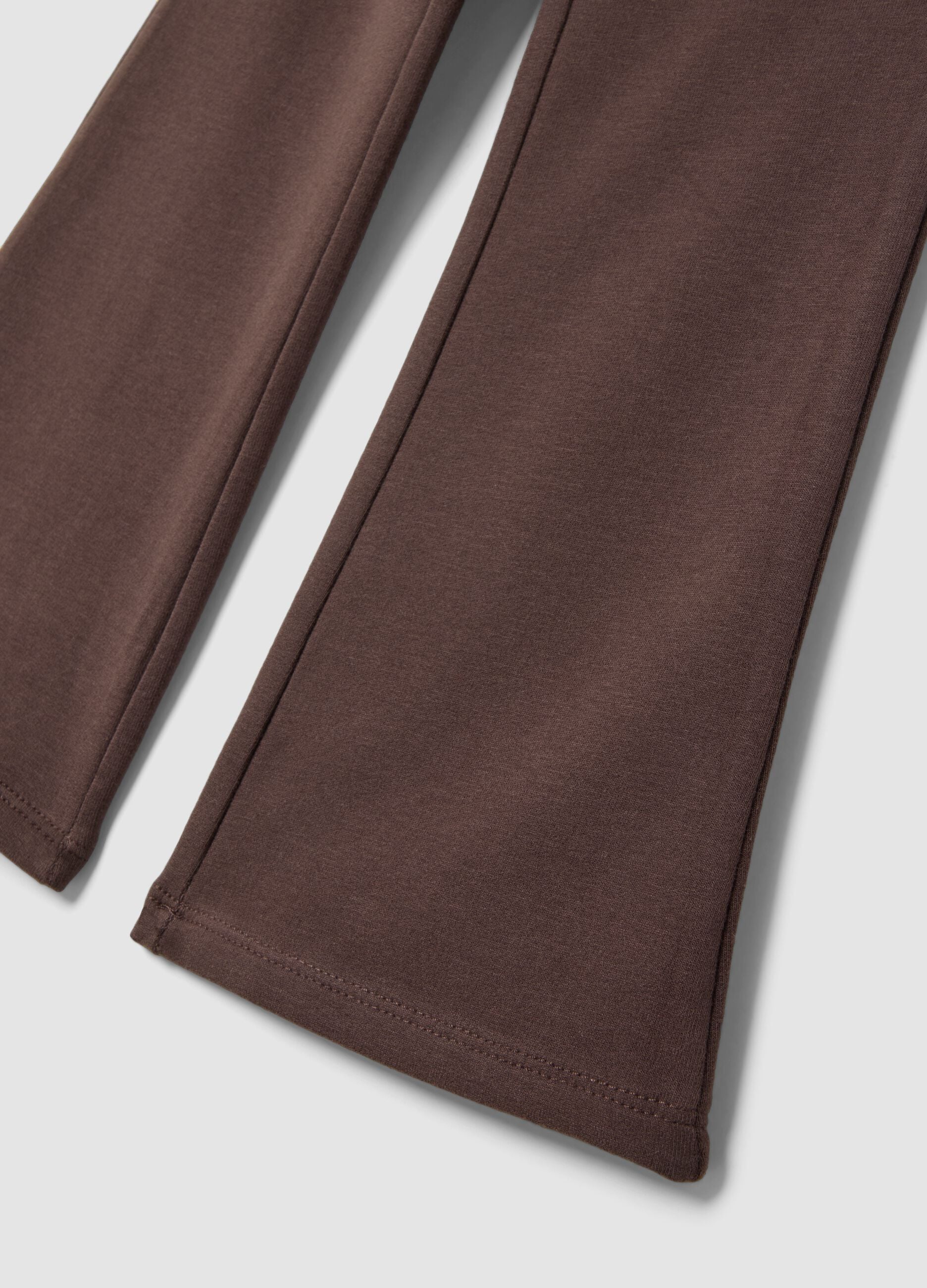 Brown flared stretch-cotton treggings