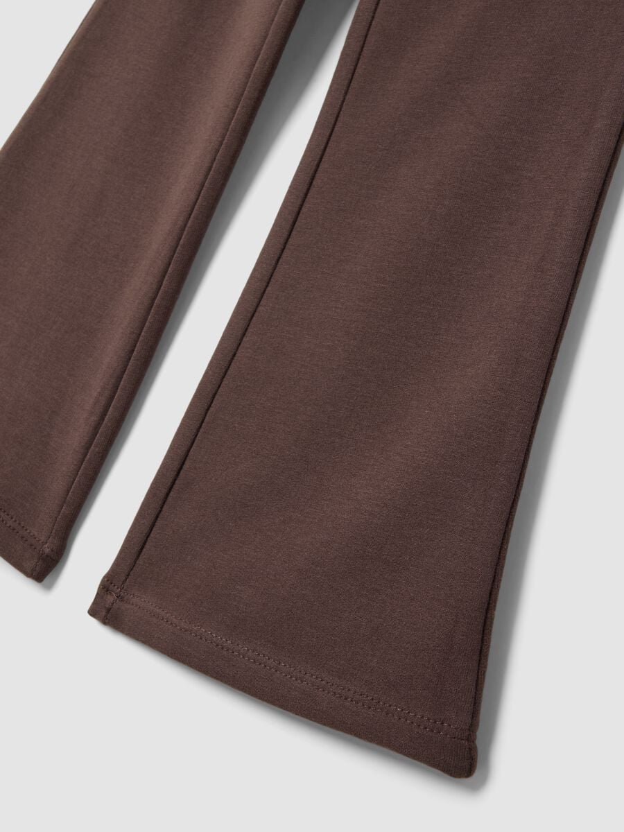 Treggings flare marroni in cotone elasticizzato_3