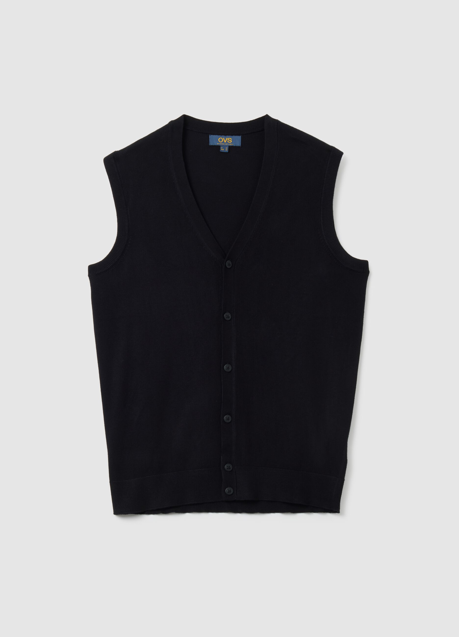 Black knitted waistcoat regular fit