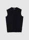 Black knitted waistcoat regular fit_4
