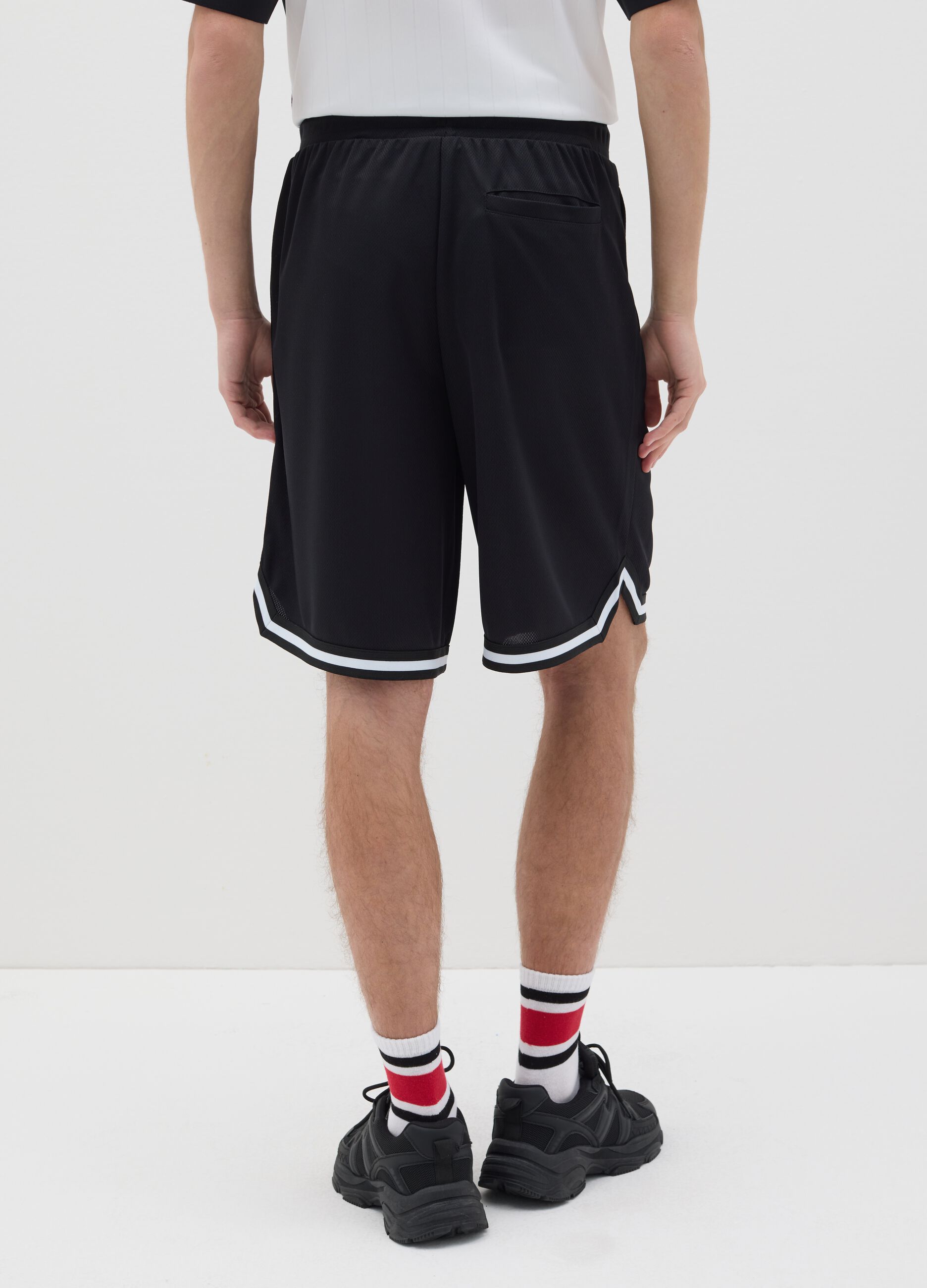 Bermuda da uomo in misto nero relaxed fit