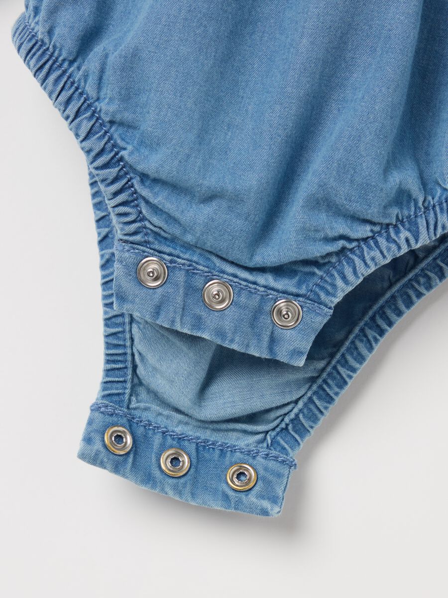 Denim bodysuit shirt with ruffles_3