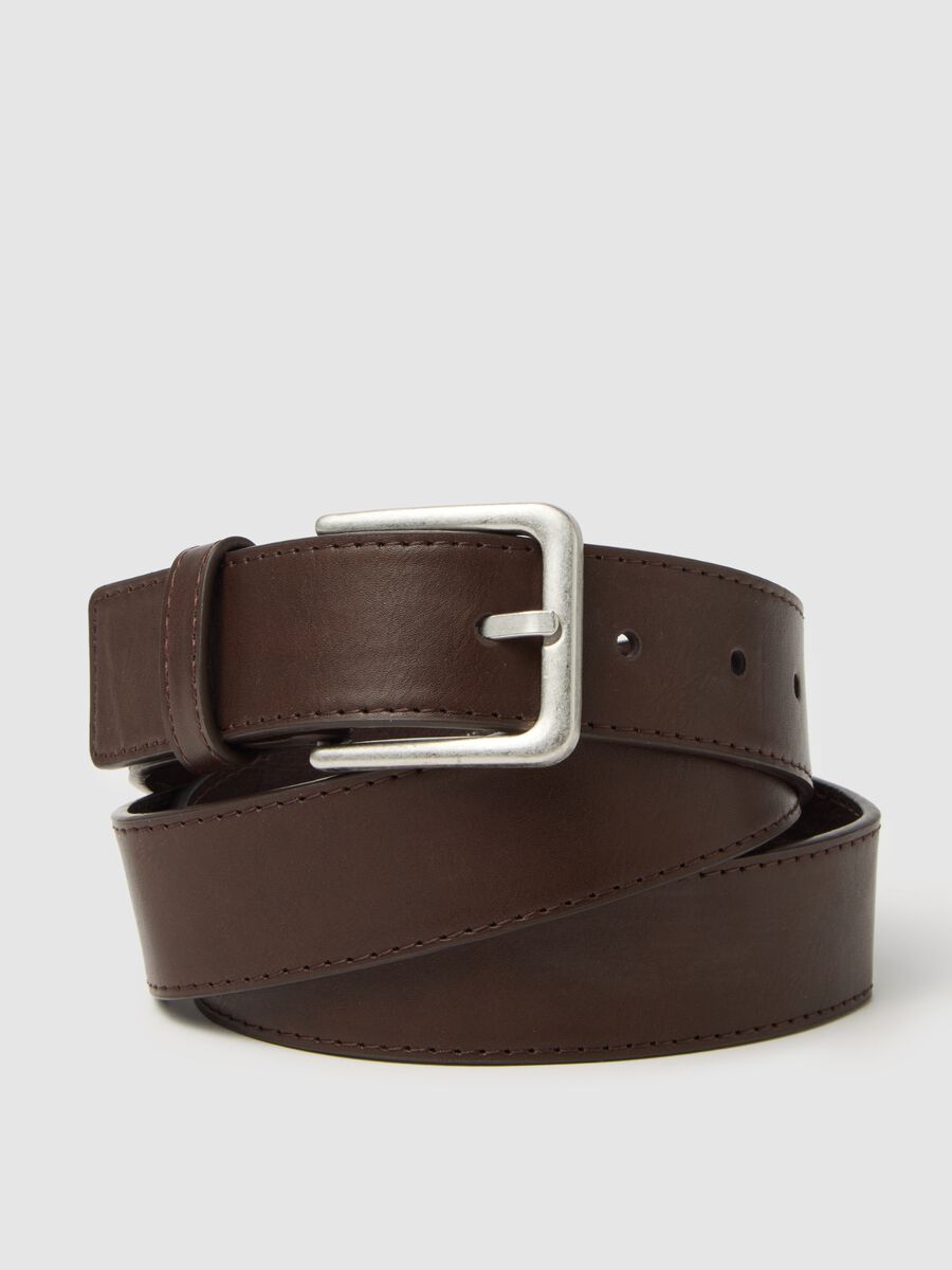 Brown genuine leather belt_2