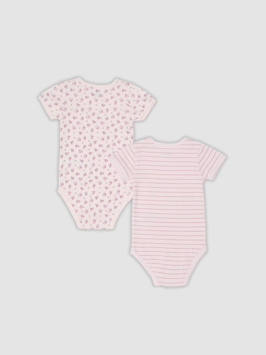 Bipack di body rosa in puro cotone organico per neonata e bimba_1