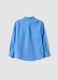 Camicia in puro lino azzurra oversize fit da bambino_4