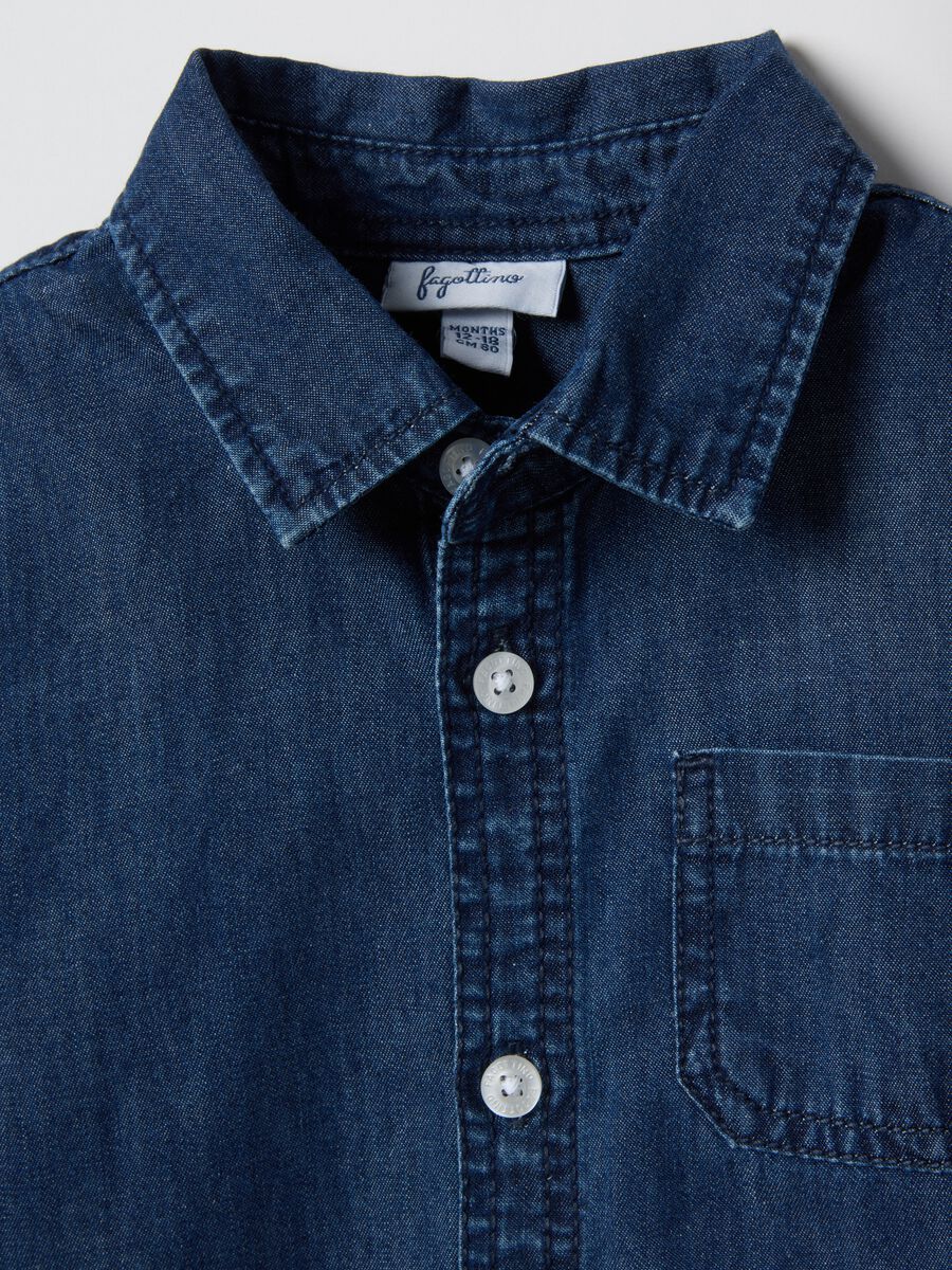 Blue pure cotton regular fit shirt for children_2