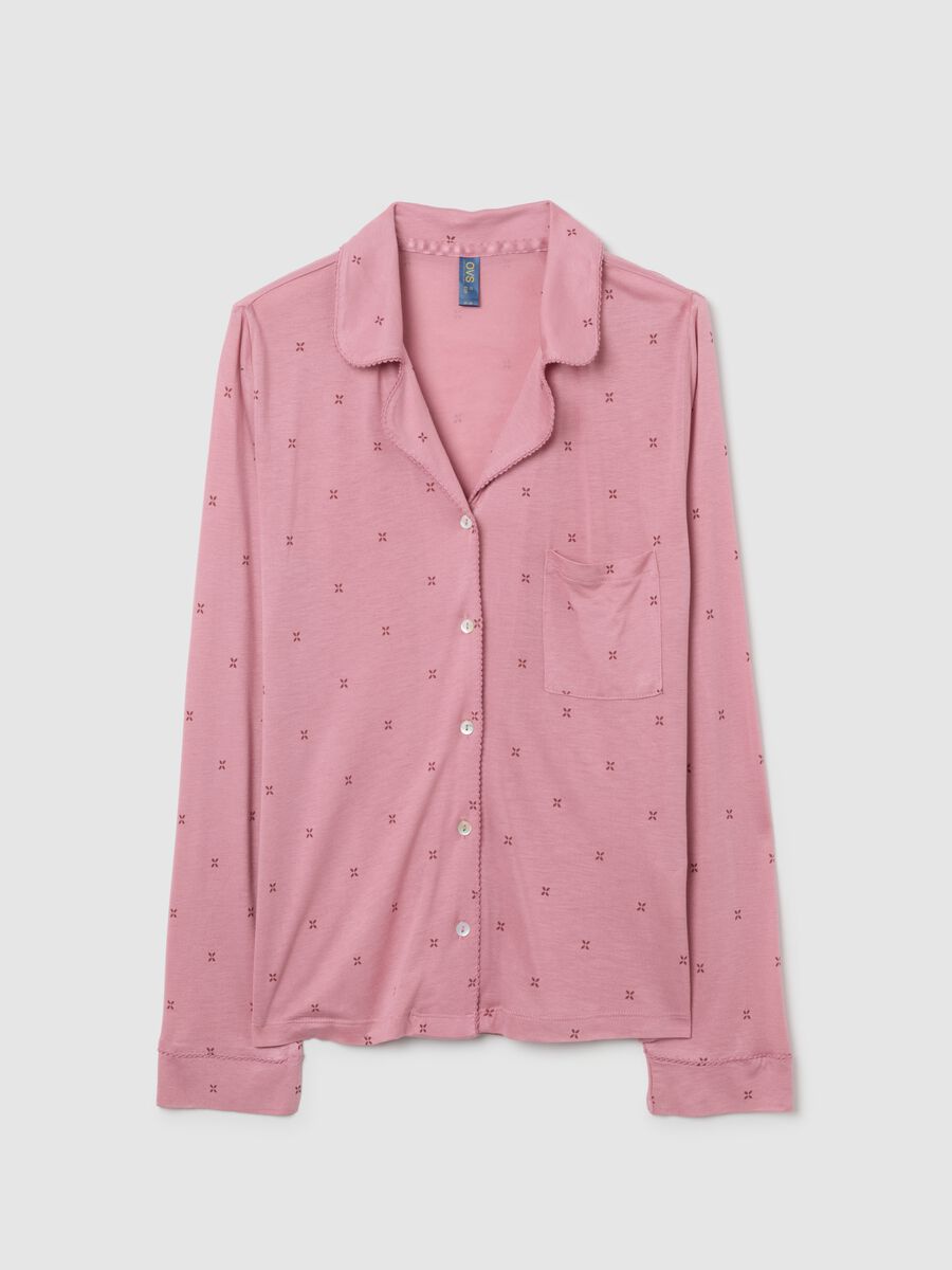 Maglia da notte rosa regular fit con bottoni_4