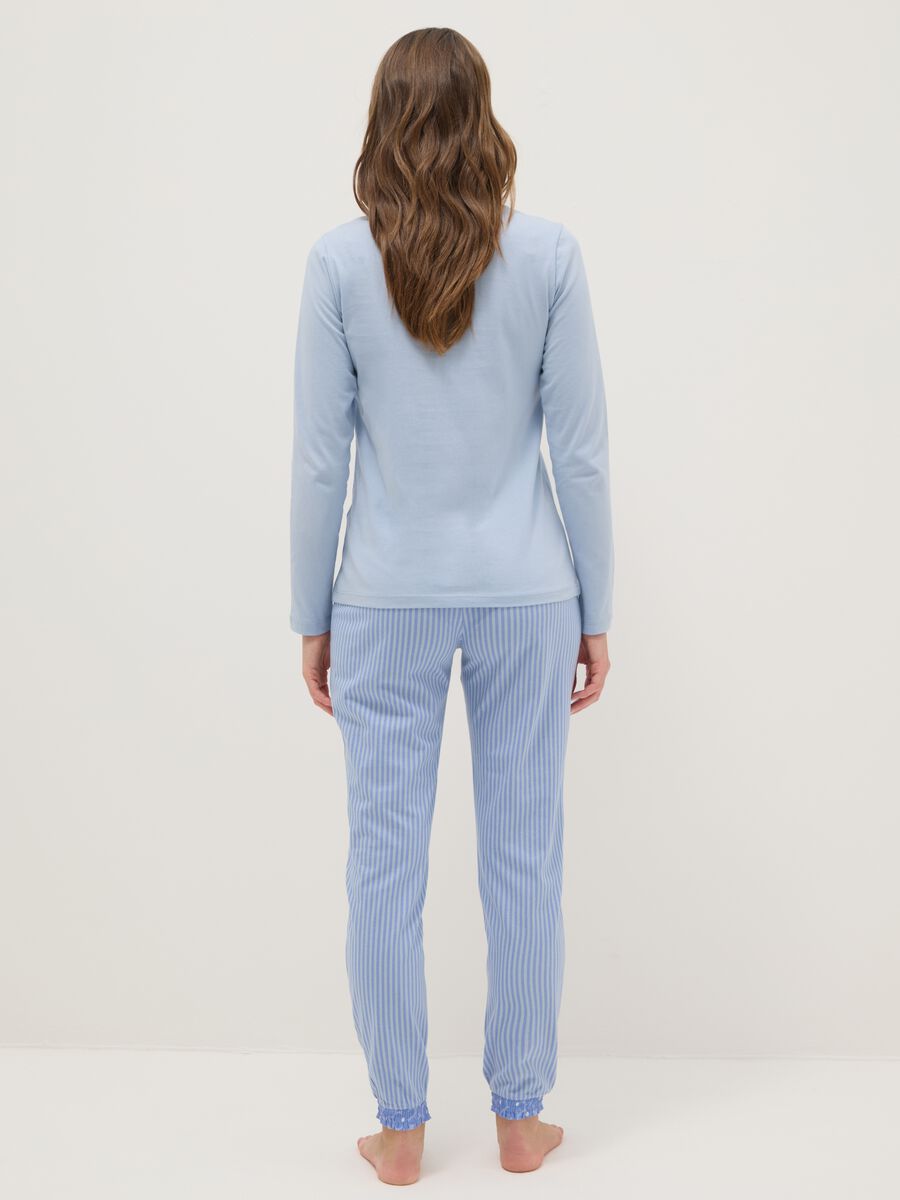 Blue striped pyjamas in pure cotton regular fit_2