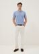 White stretch cotton slim fit jeans with five pockets_0