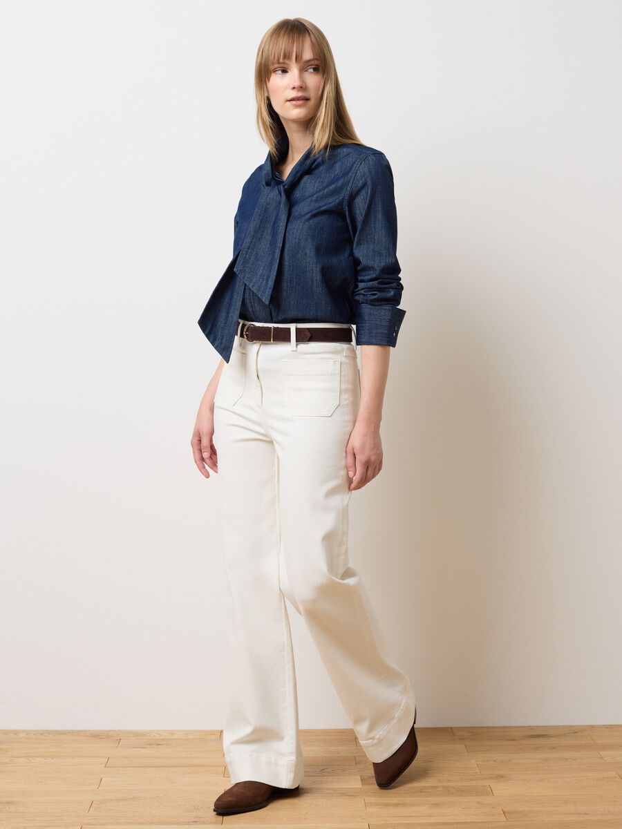 Regular fit pure cotton denim shirt_2
