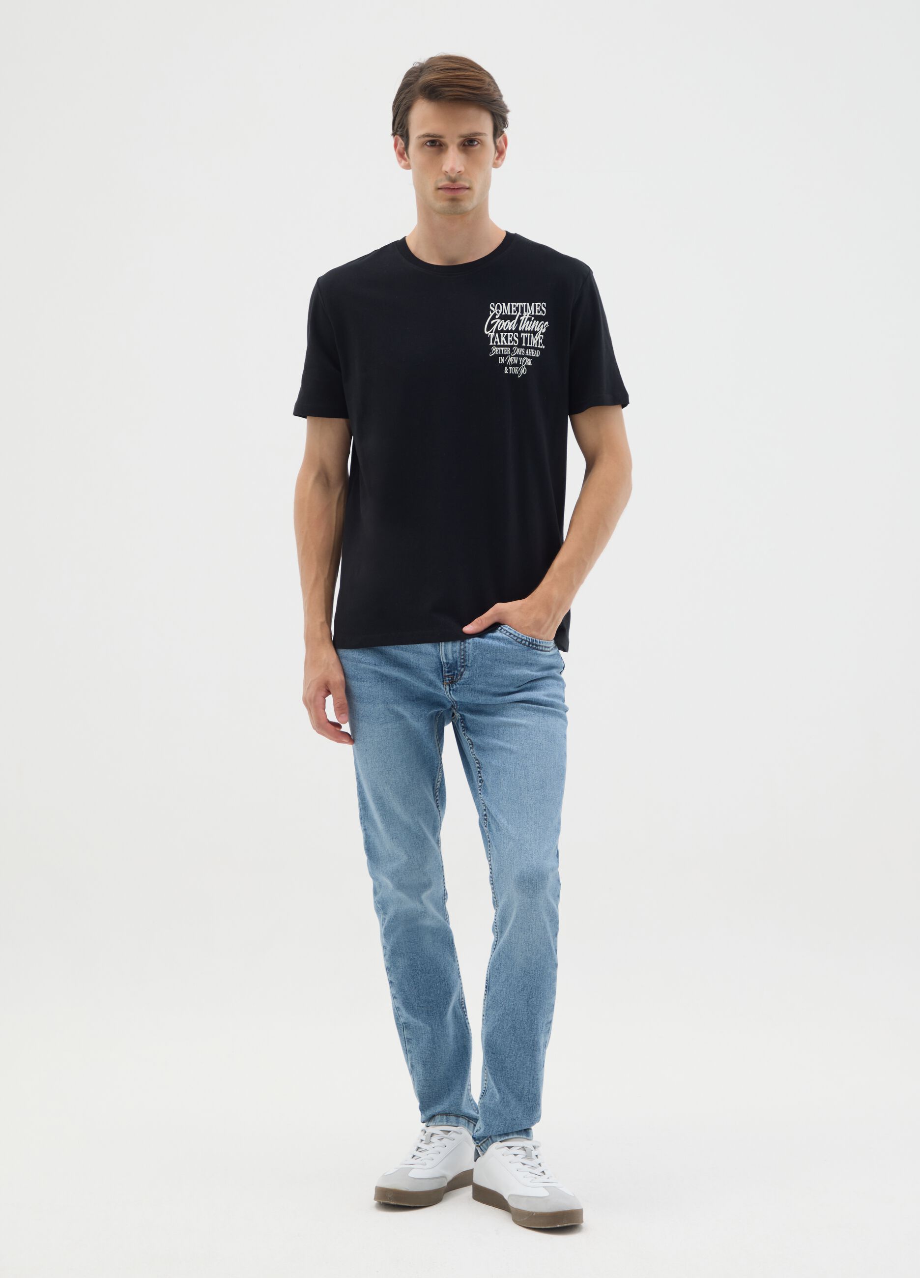 Men's Super Skinny Light Blue Denim Jeans