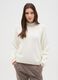 White regular fit jumper with ribbed collar and cut-out details_0