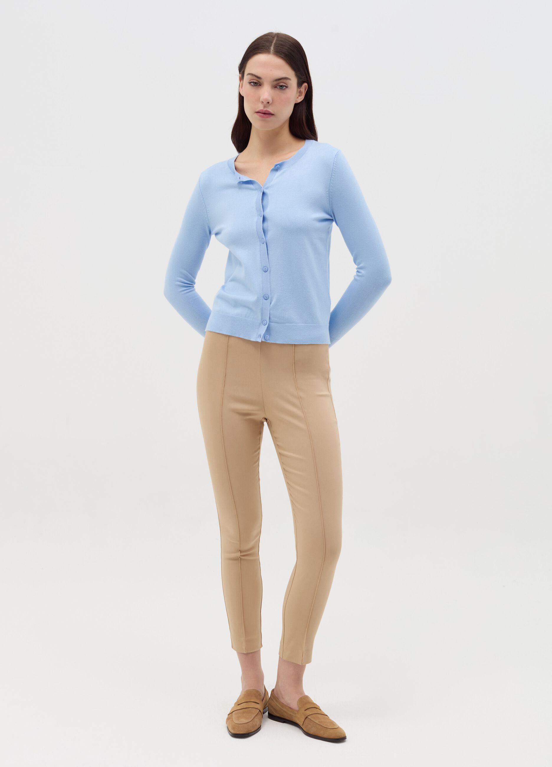 Cardigan con scollo rotondo