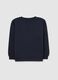Blue girls' sweatshirt in pure cotton with bow print_1