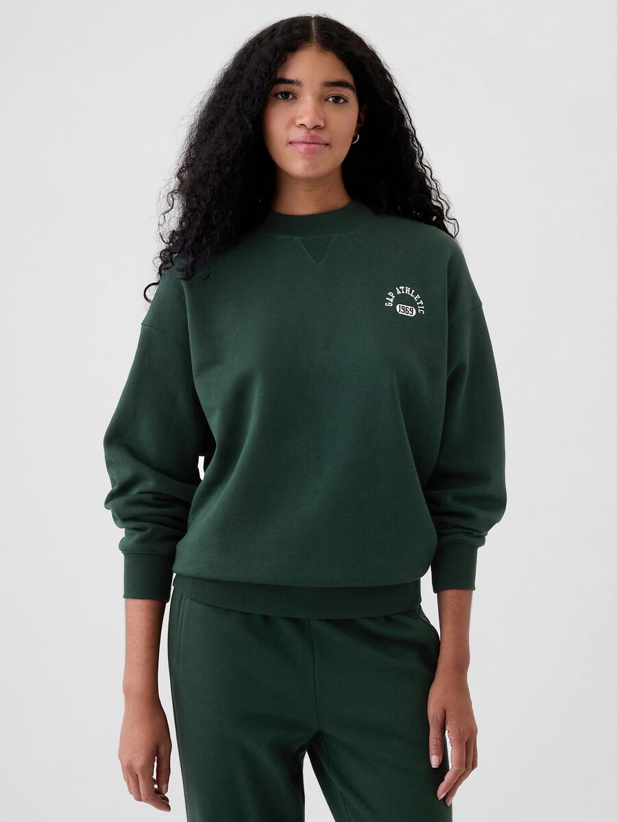 Felpa oversize mock neck con logo Athletic_0