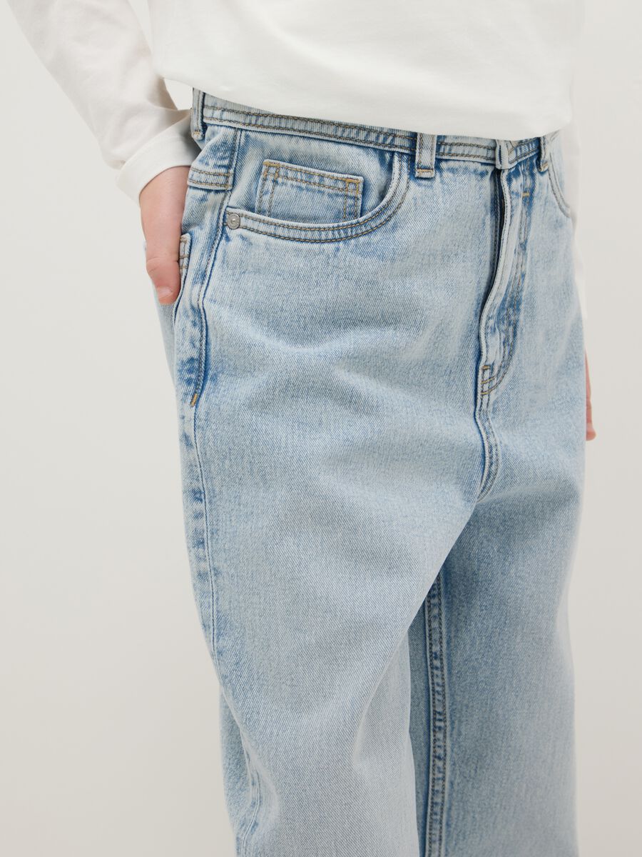 Boy's pure cotton blue baggy fit jeans_2
