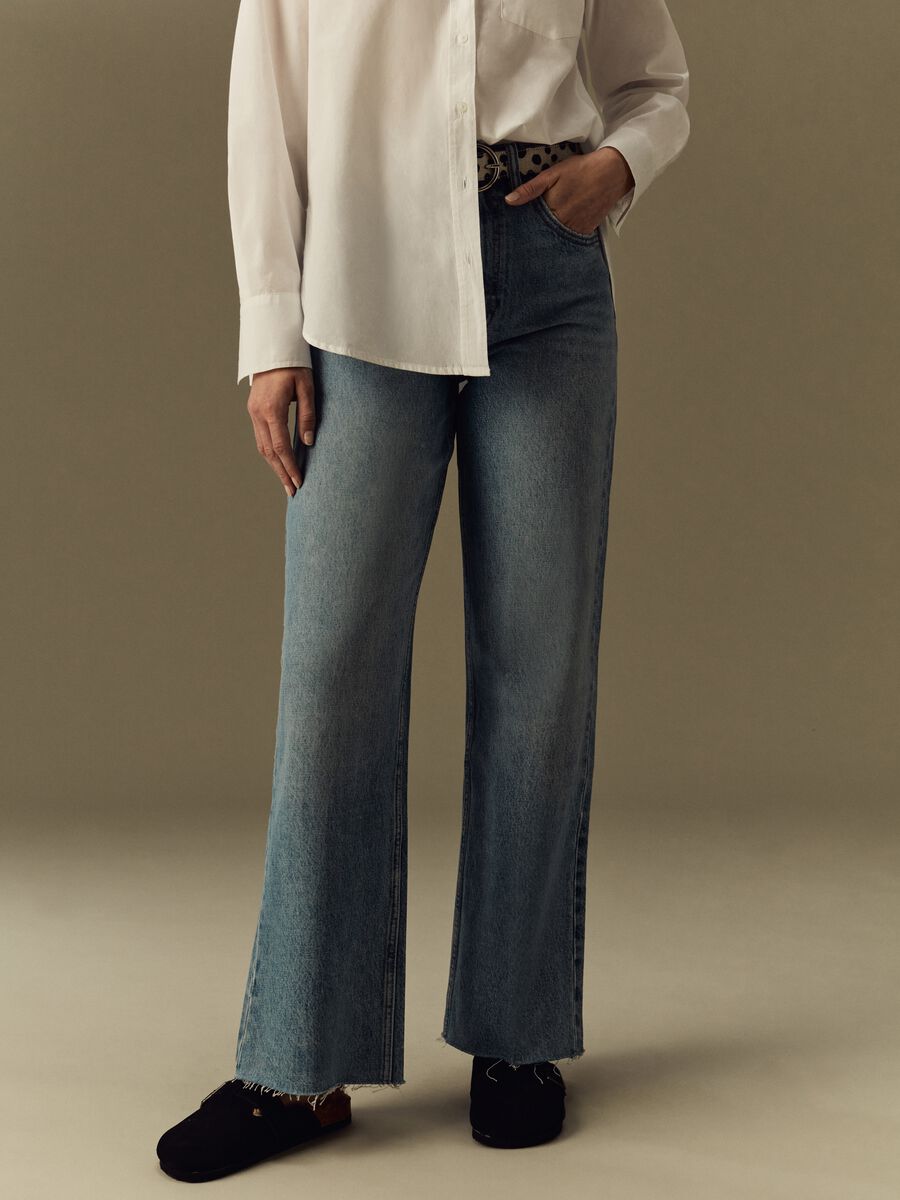 Jeans straight fit con orlo a vivo_1