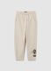 Children's beige cotton jogging trousers regular fit_0