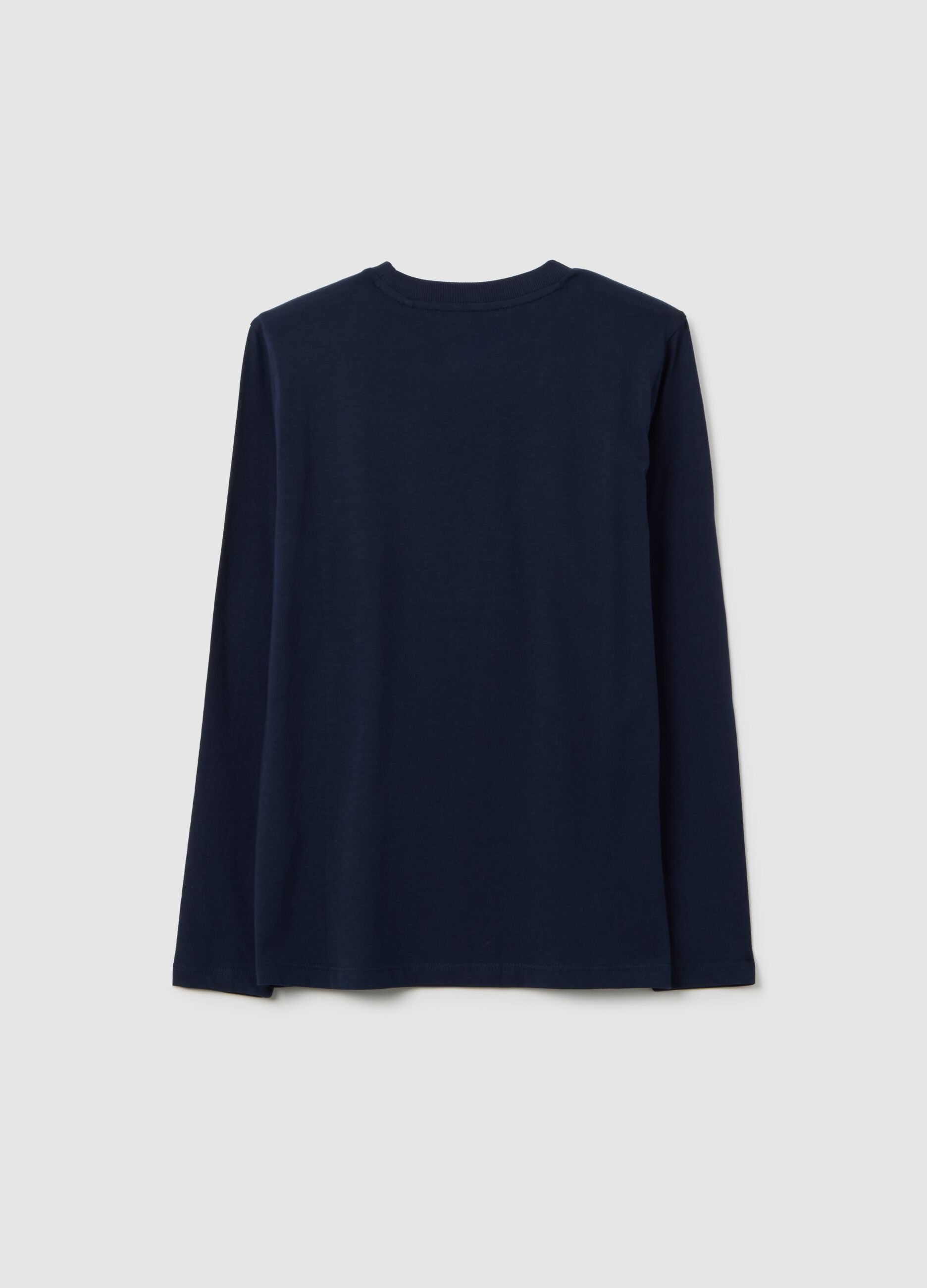 Boys' Long Sleeve Pure Cotton Blue T-shirt