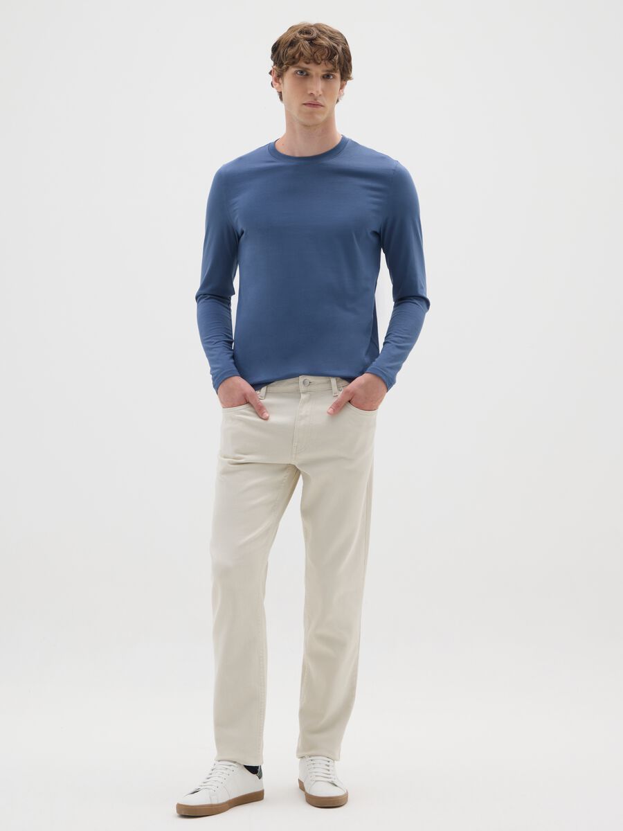 Blue pure cotton regular fit jumper_1