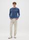 Blue pure cotton regular fit jumper_0
