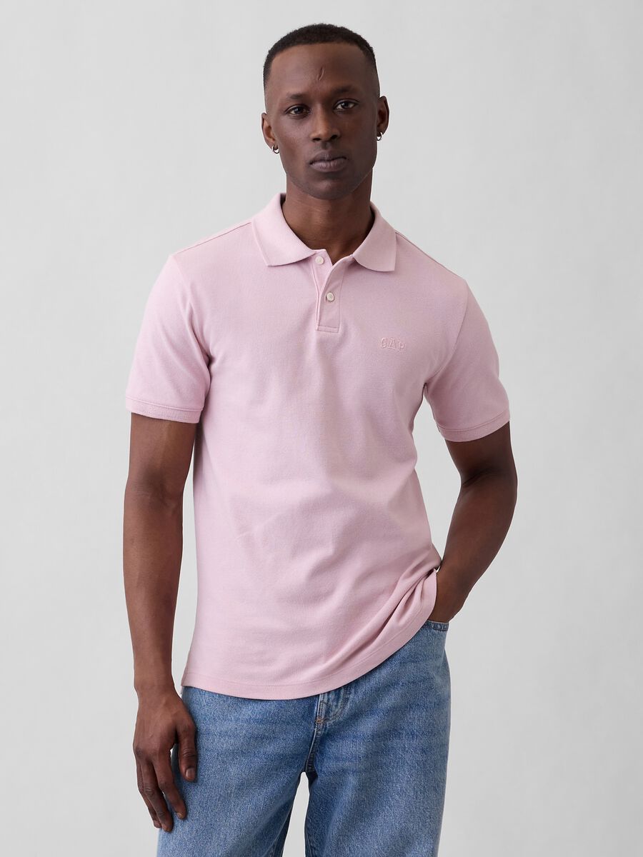 Short-sleeve cotton polo shirt_0