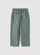 Green straight-legged cotton jogger trousers for kids_0
