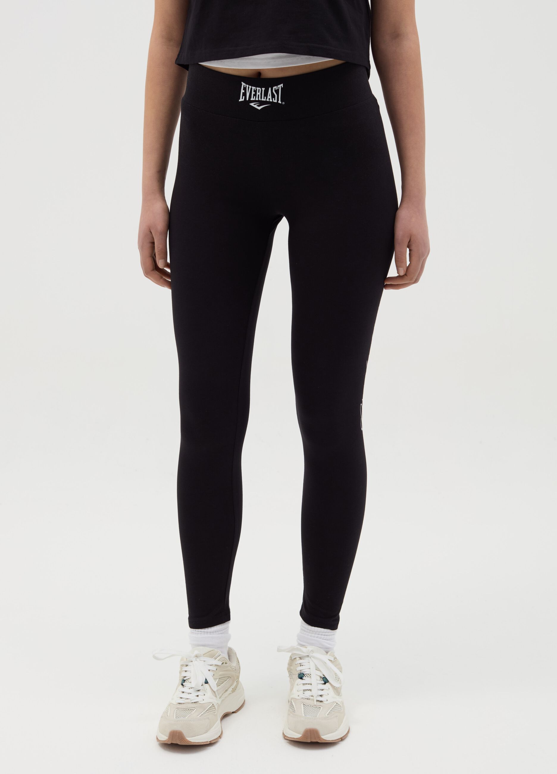 Leggings in cotone stretch con stampa