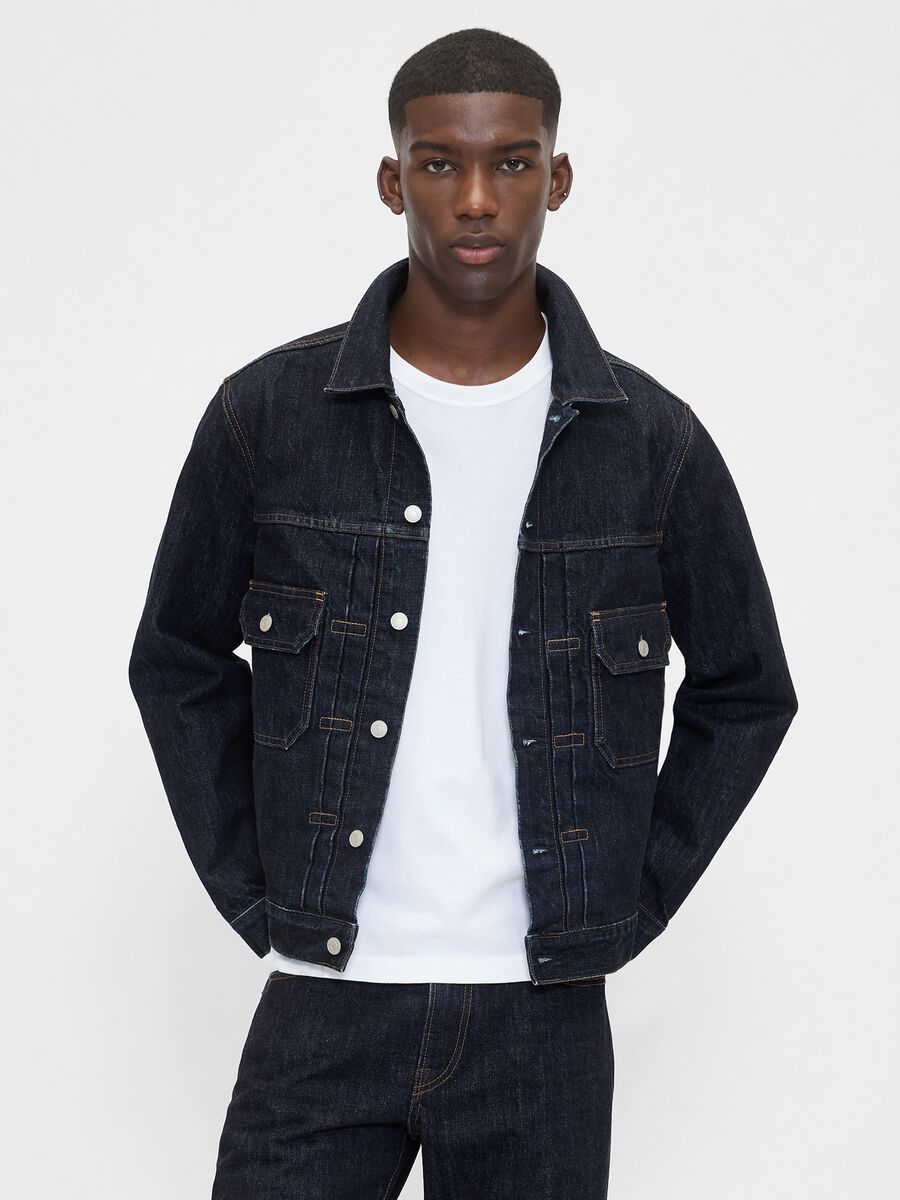 Giacca in denim con bottoni_0