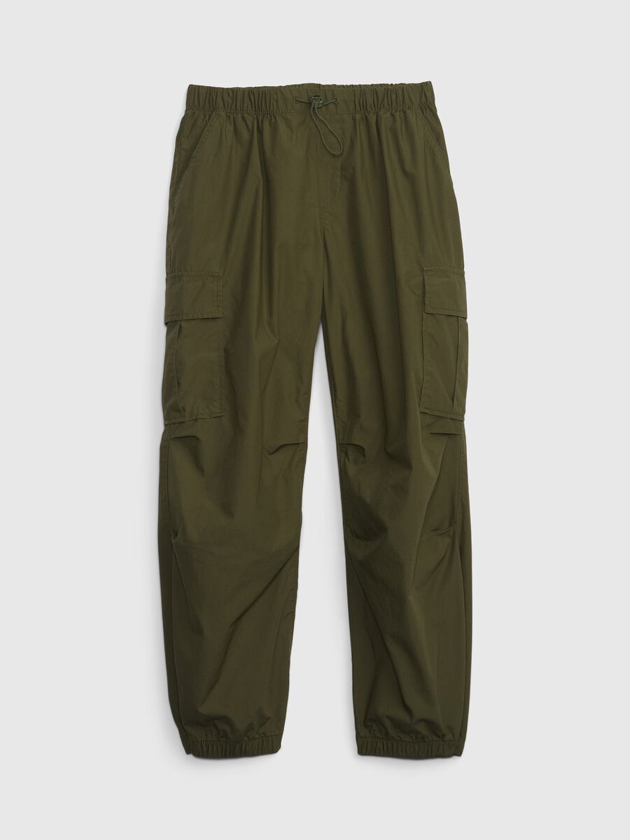 Cargo joggers in cotton with drawstring_0