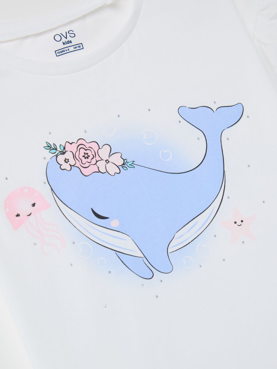 White cotton T-shirt with print_2