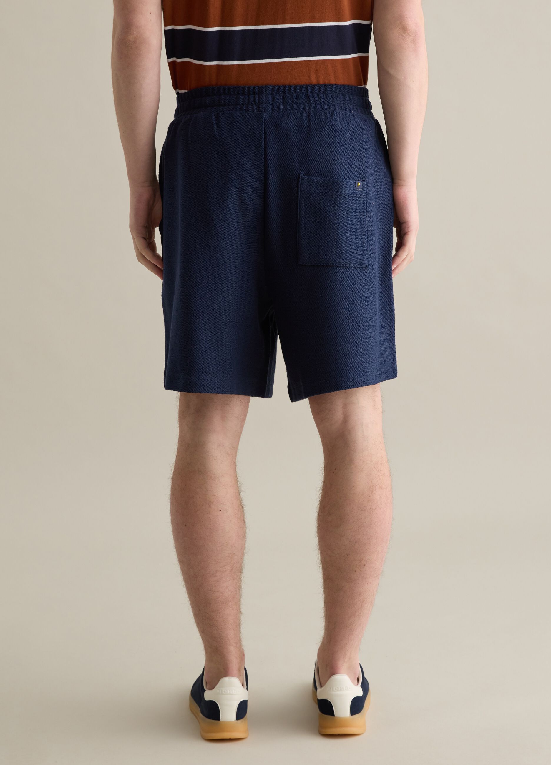 Blue Bermuda shorts in pure Piombo cotton