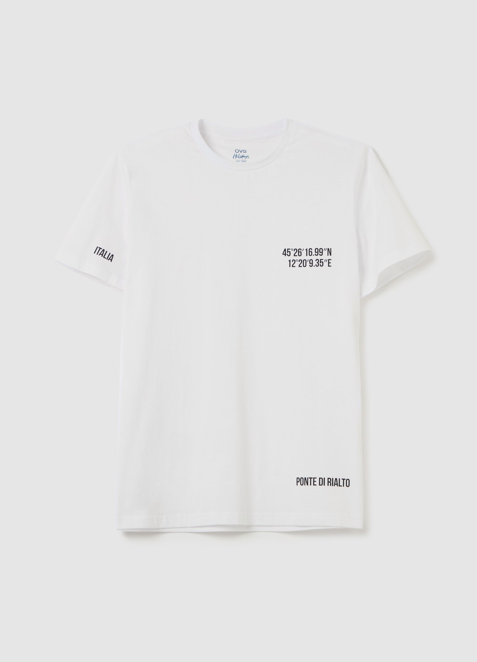 Cotton T-shirt with "Ponte di Rialto" print