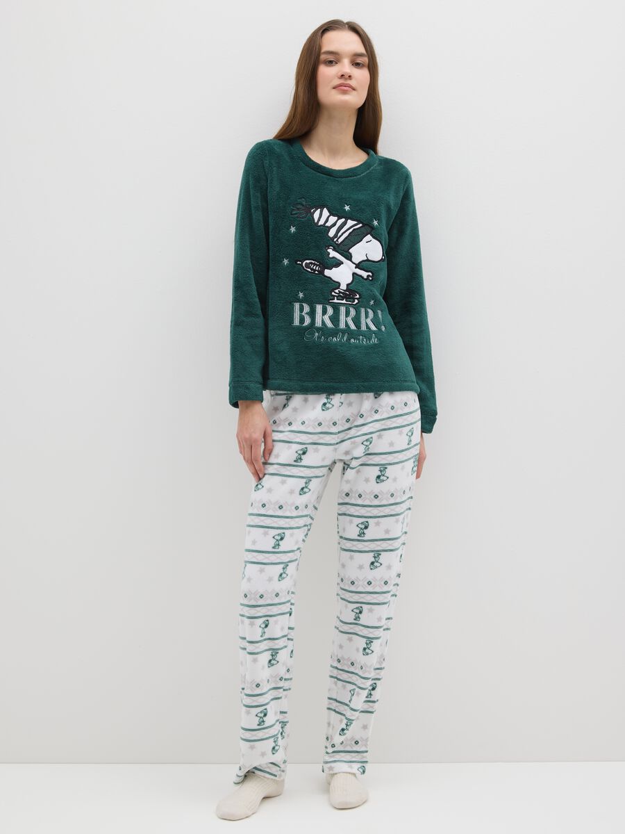 Multicolour regular fit pyjama with Snoopy print_0