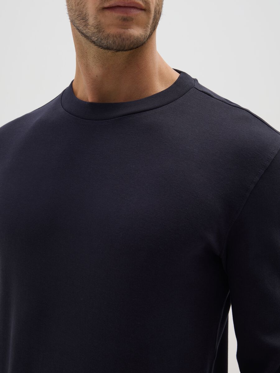 T-shirt in puro cotone blu regular fit_3