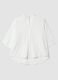 White regular-fit blouse with wide sleeves and mandarin collar_4