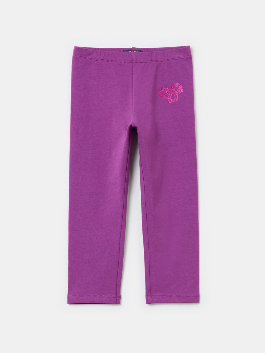 Three-quarter leggings with glitter_0